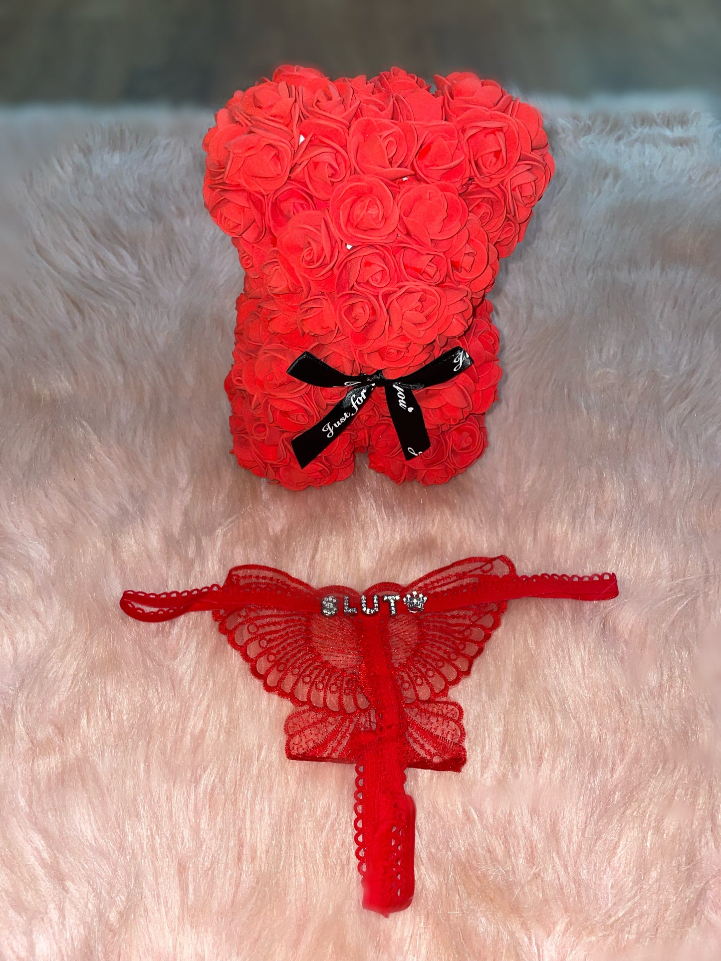 Custom Butterfly Panties & Rose bear Gift Set