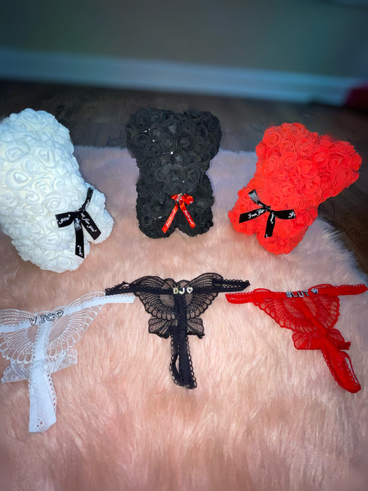 Custom Butterfly Panties & Rose bear Gift Set